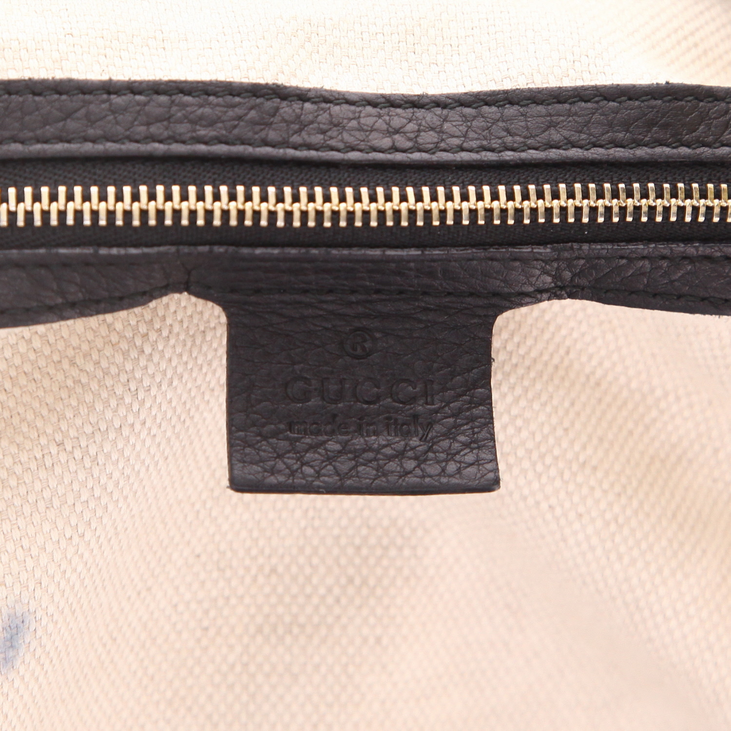 Shopping bag Gucci  Soho in pelle martellata nera - Detail D2