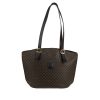 Celine  Vintage bag worn on the shoulder or carried in the hand  in brown and black "Triomphe" canvas  and black leather - 360 thumbnail