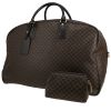 Celine   travel bag  in brown "Triomphe" canvas  and black leather - 00pp thumbnail