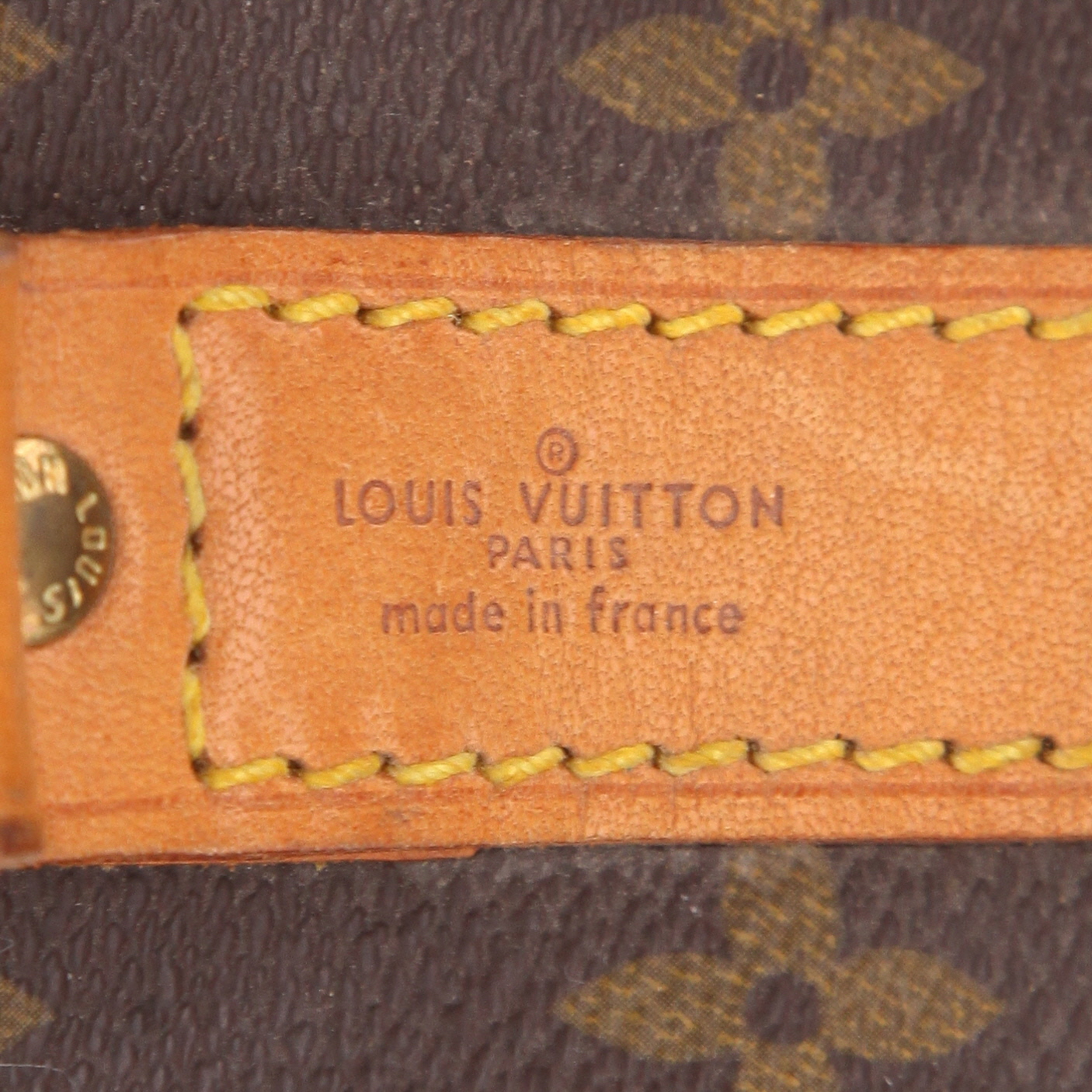 Louis Vuitton  Keepall 60 travel bag  in brown monogram canvas  and natural leather - Detail D6
