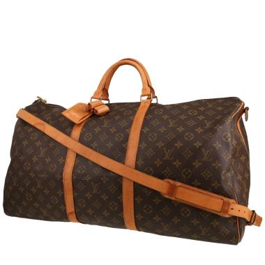 Louis Vuitton  Keepall 60 travel bag  in brown monogram canvas  and natural leather