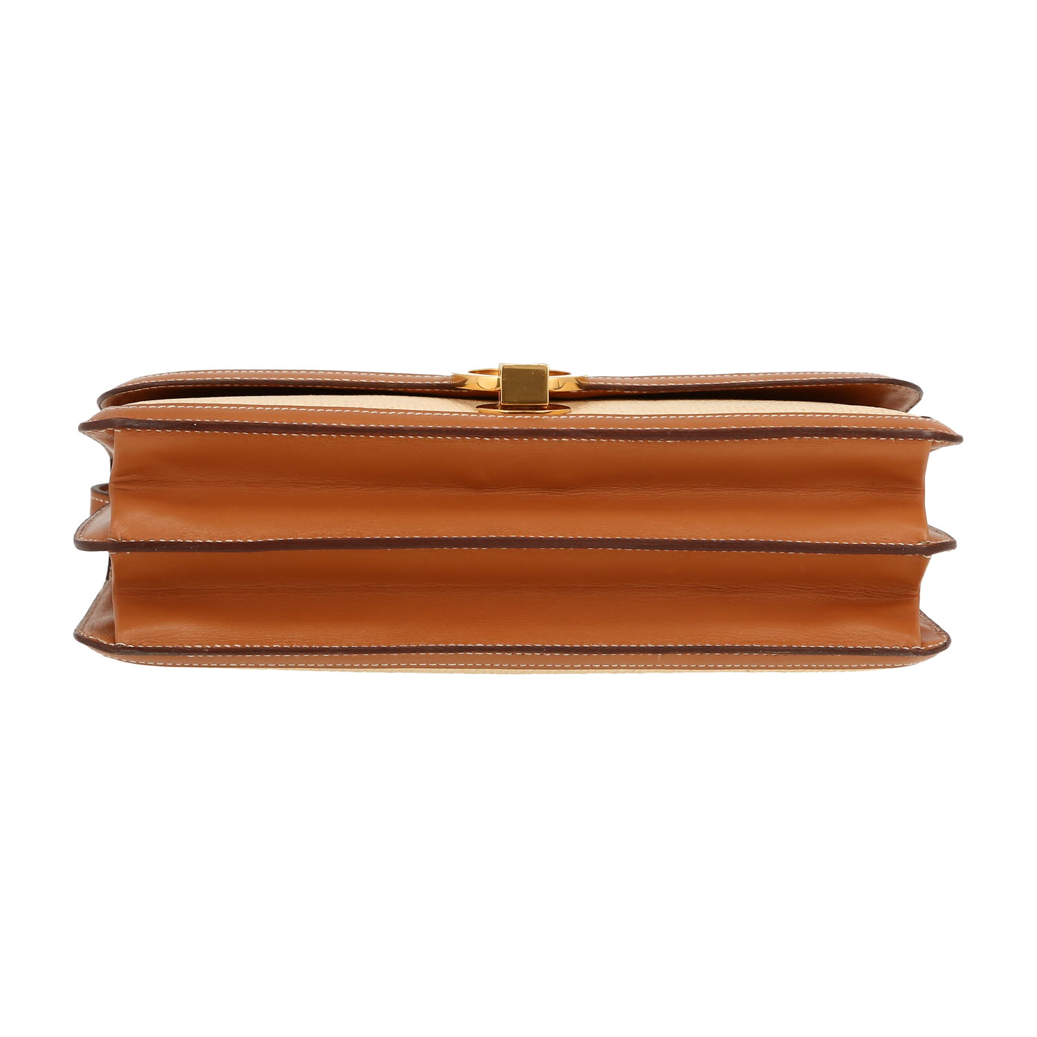 Sac porté épaule Hermès  Ring en raffia beige et cuir naturel - Detail D1