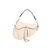 Dior  Saddle mini  handbag  in ecru grained leather - 360 thumbnail