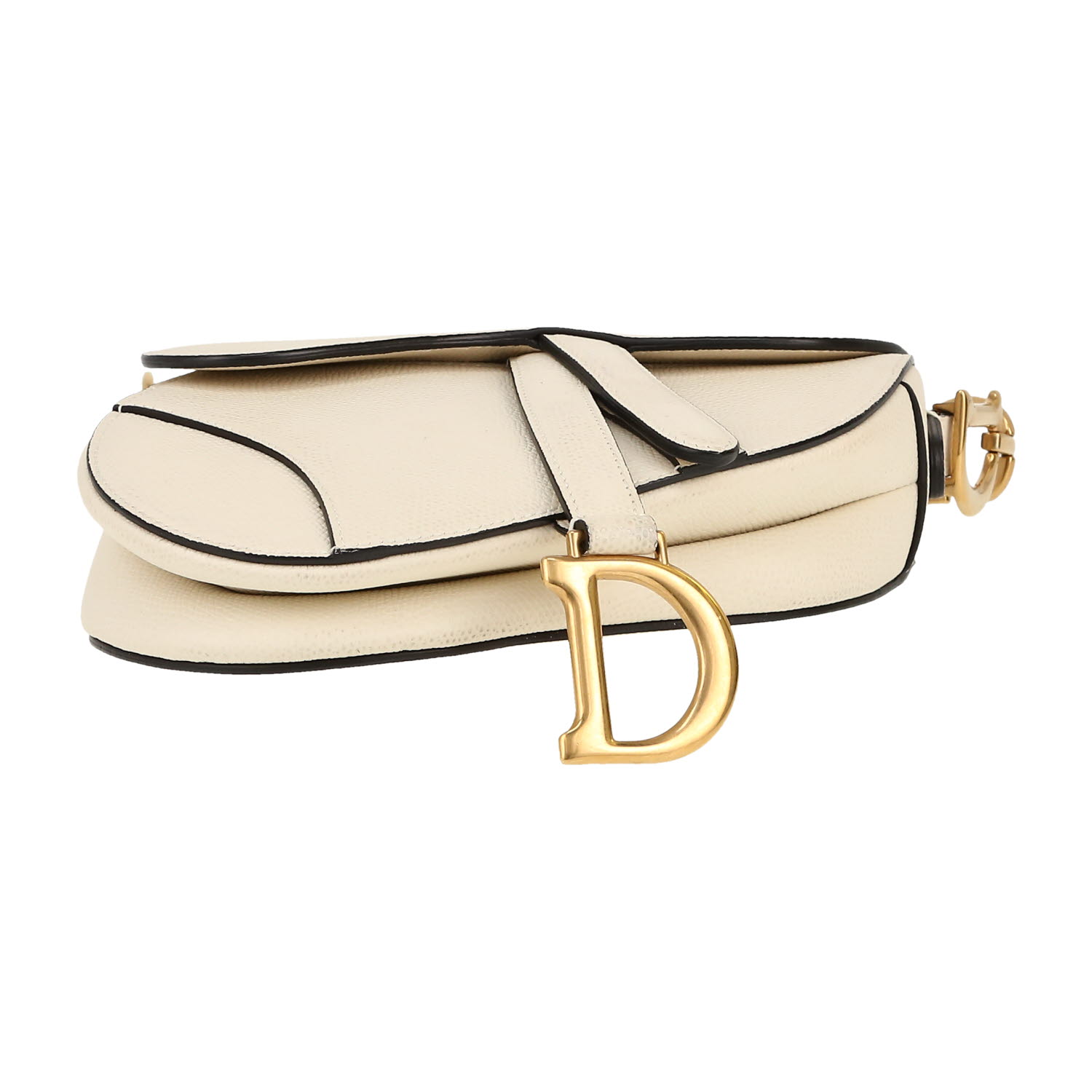Dior  Saddle small model  handbag  in ecru grained leather - Detail D1
