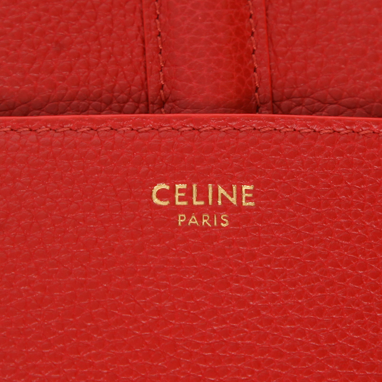 Celine  16 small model  handbag  in red leather - Detail D2