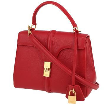 Bolso de mano Celine  16 modelo pequeño  en cuero rojo