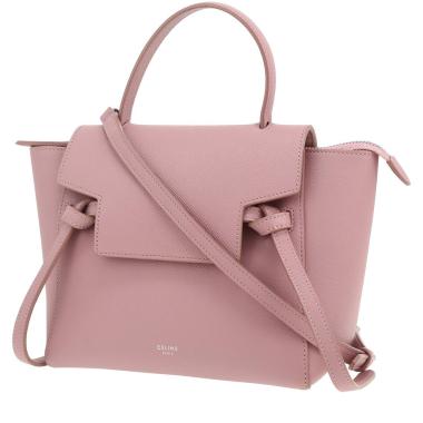 Borsa a tracolla Celine  Belt Nano in pelle martellata rosa