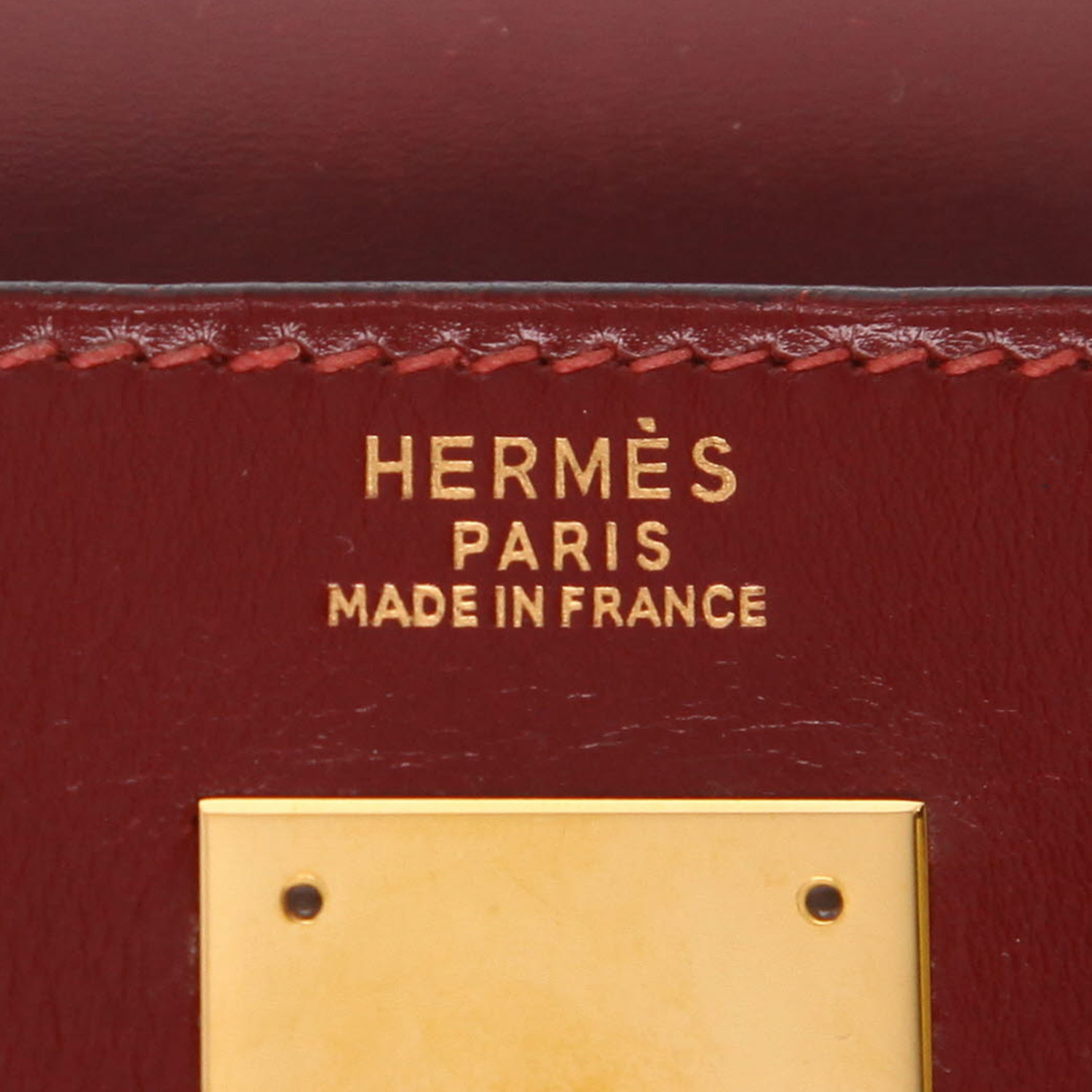 Borsa Hermès  Kelly 32 cm in pelle box rosso H - Detail D2