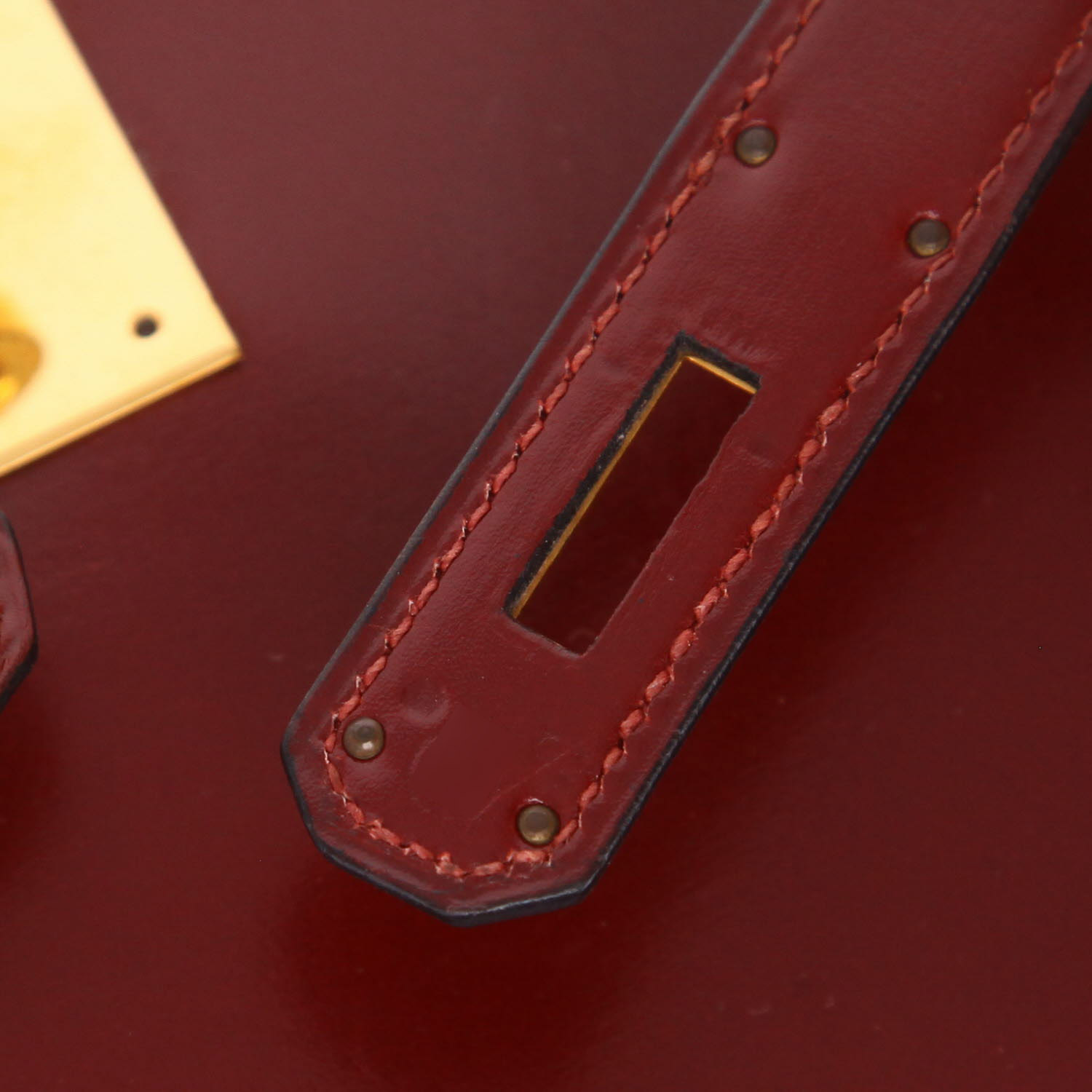 Sac à main Hermès  Kelly 32 cm en cuir box rouge H - Detail D4