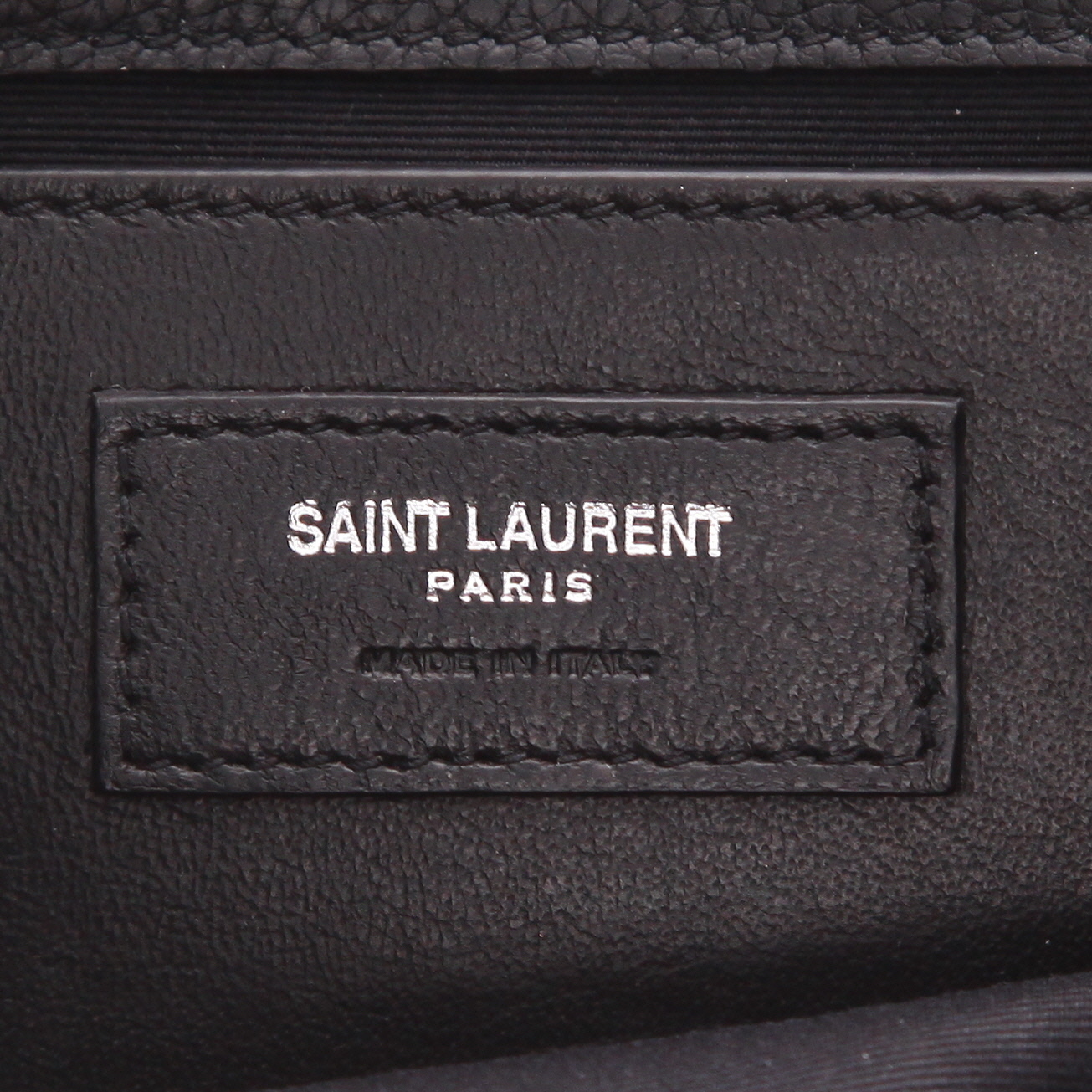 Borsa a tracolla Saint Laurent   in pelle martellata nera - Detail D2