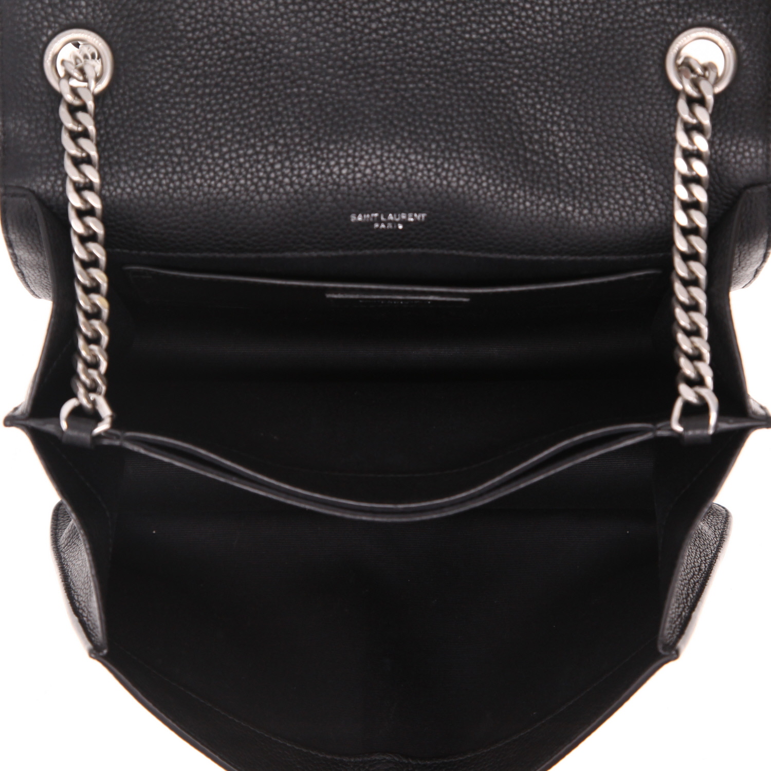 Bolso bandolera Saint Laurent   en cuero granulado negro - Detail D3