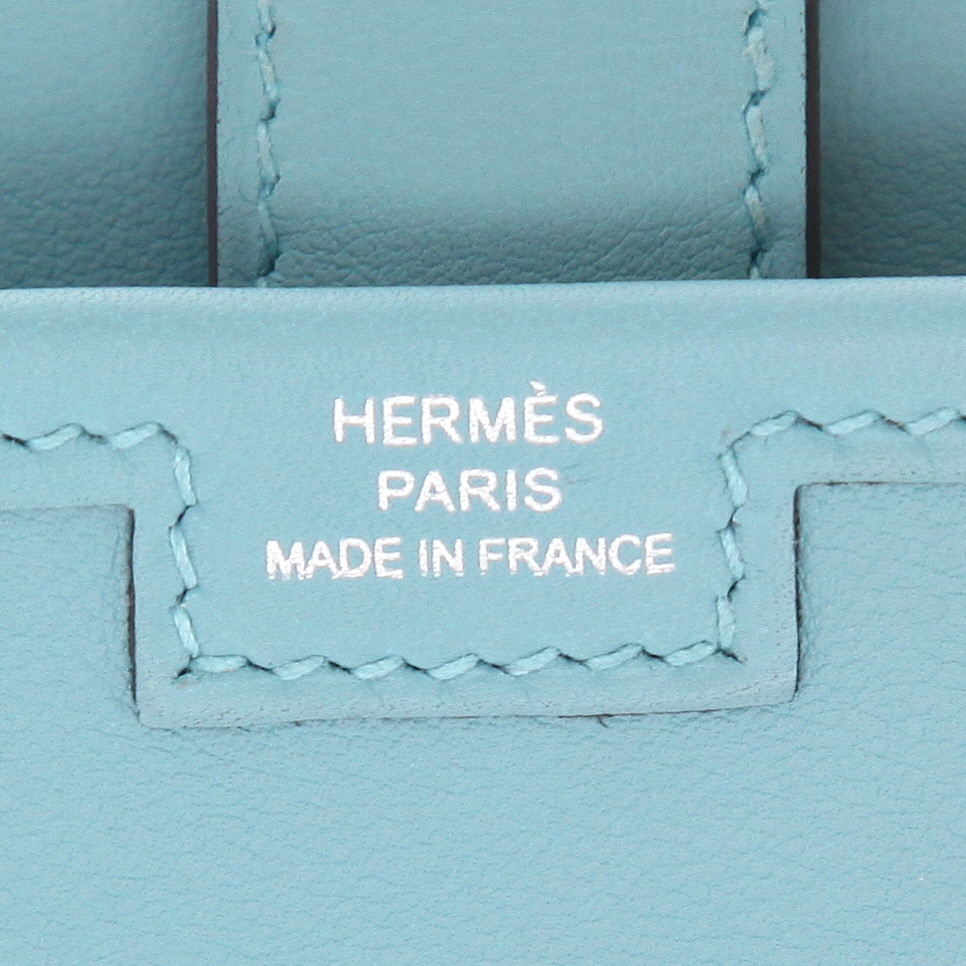 Hermès  Jige pouch  in Northern Blue Swift leather - Detail D2