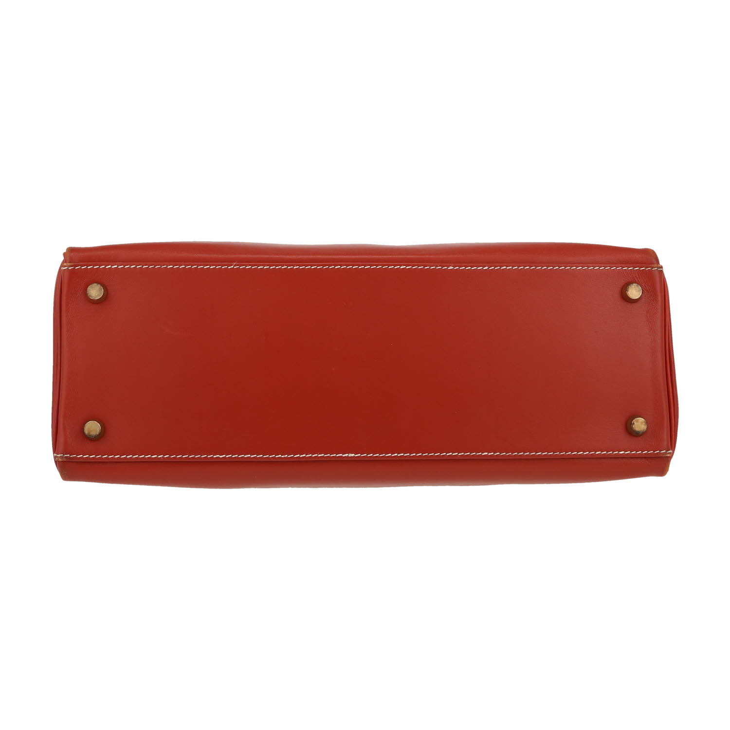 Borsa Hermès  Kelly 32 cm in pelle box rosso mattone - Detail D1