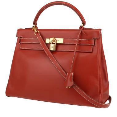 Sac à main Hermès  Kelly 32 cm en cuir box rouge-brique