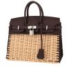 Bolso de mano Hermès Birkin 25 cm Picnic en cuero swift Rouge Sellier y mimbre - 00pp thumbnail