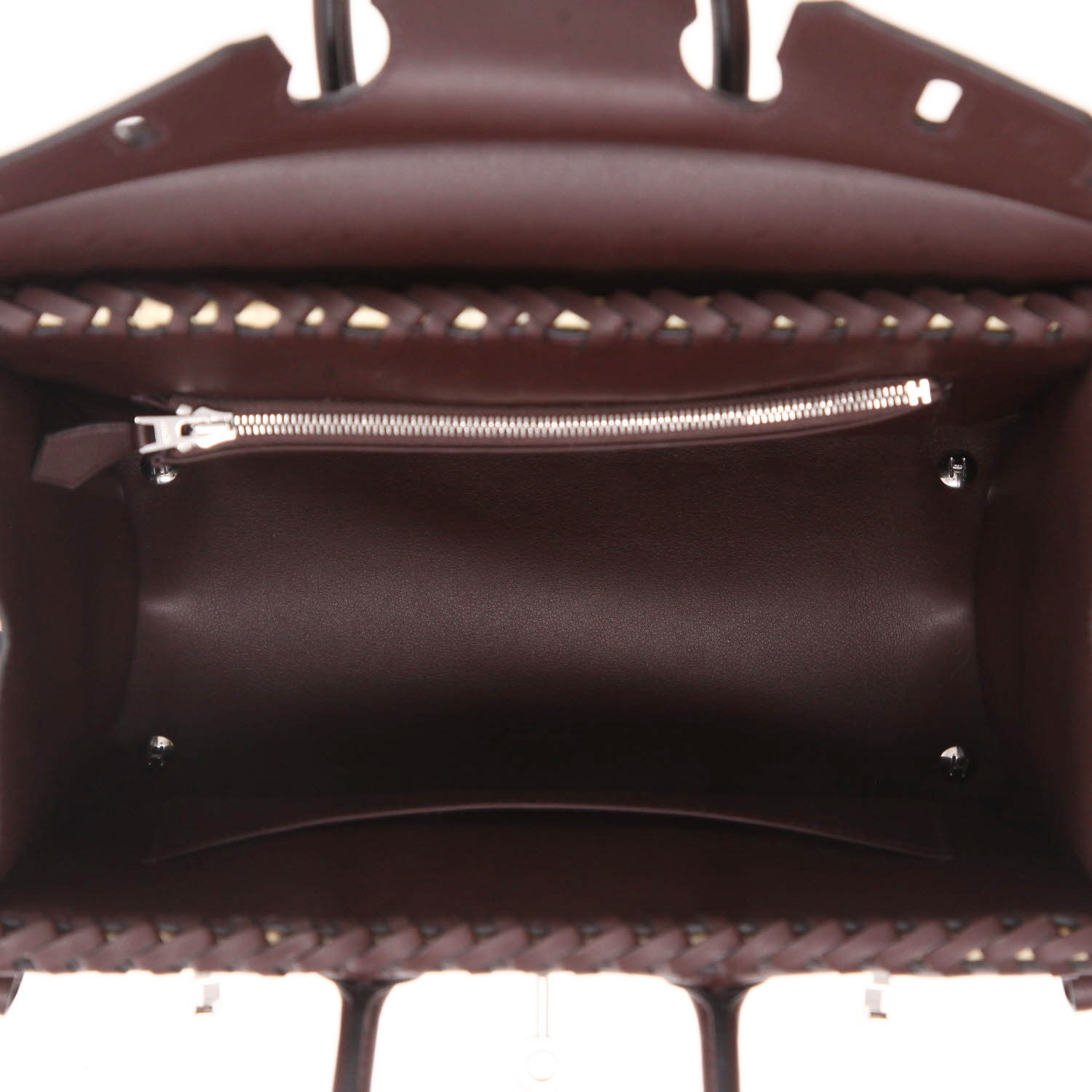 Hermès  Birkin 25 cm Picnic handbag  in Rouge Sellier Swift leather  and wicker - Detail D3