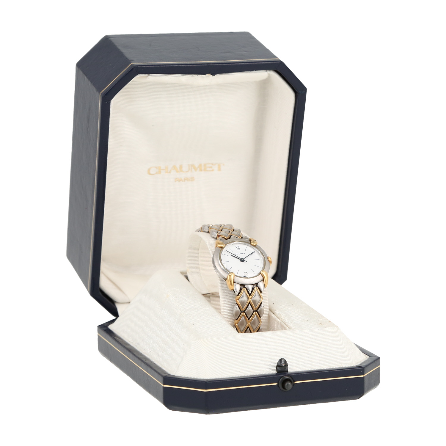 Montre Chaumet Griffe en acier et plaqué or Vers 1990