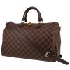 Borsa Louis Vuitton  Speedy 35 in tela a scacchi ebana e pelle marrone - 00pp thumbnail