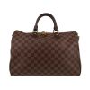 Sac à main Louis Vuitton  Speedy 35 en toile damier ébène et cuir marron - 360 thumbnail