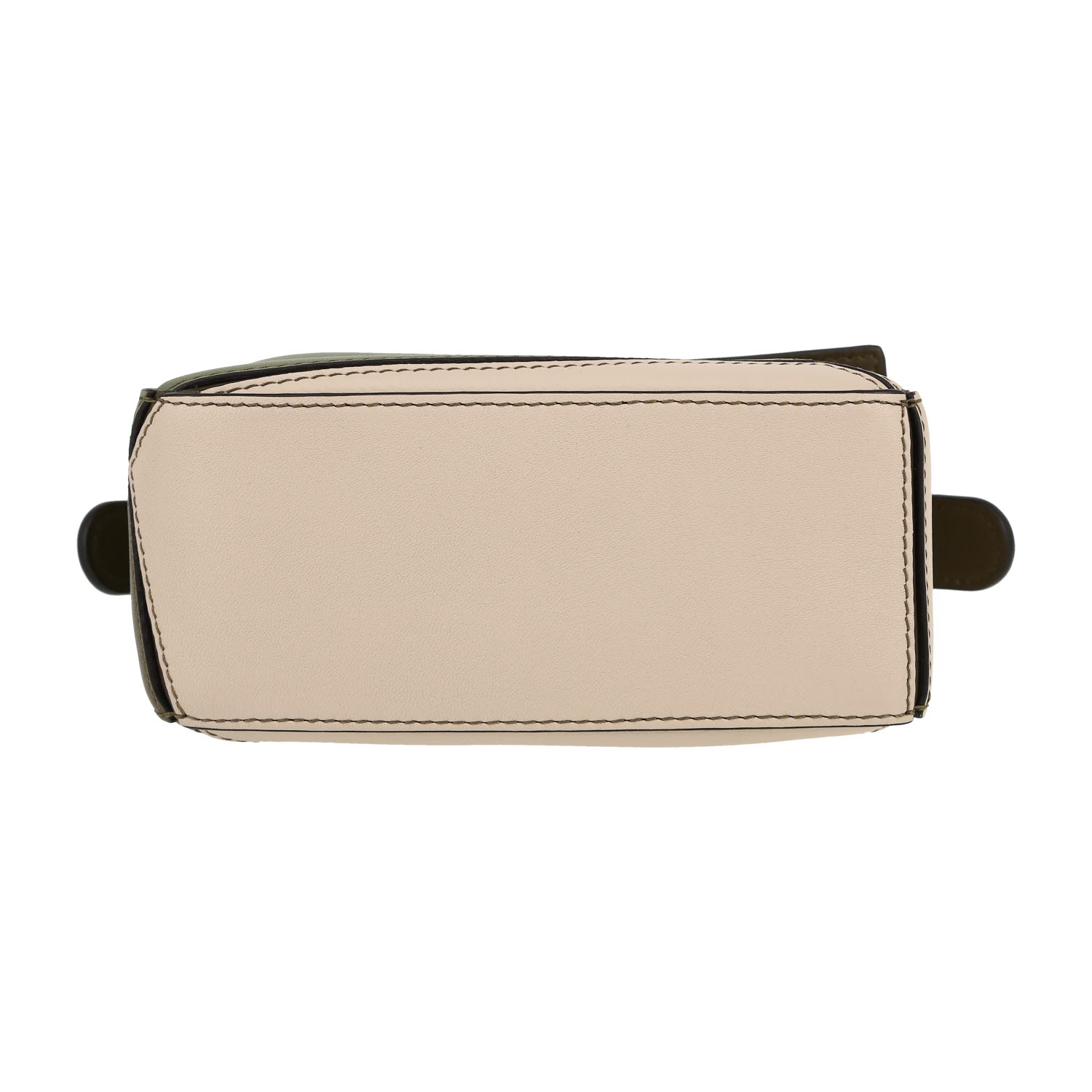 Loewe  Puzzle  mini  shoulder bag  in green and beige leather - Detail D1