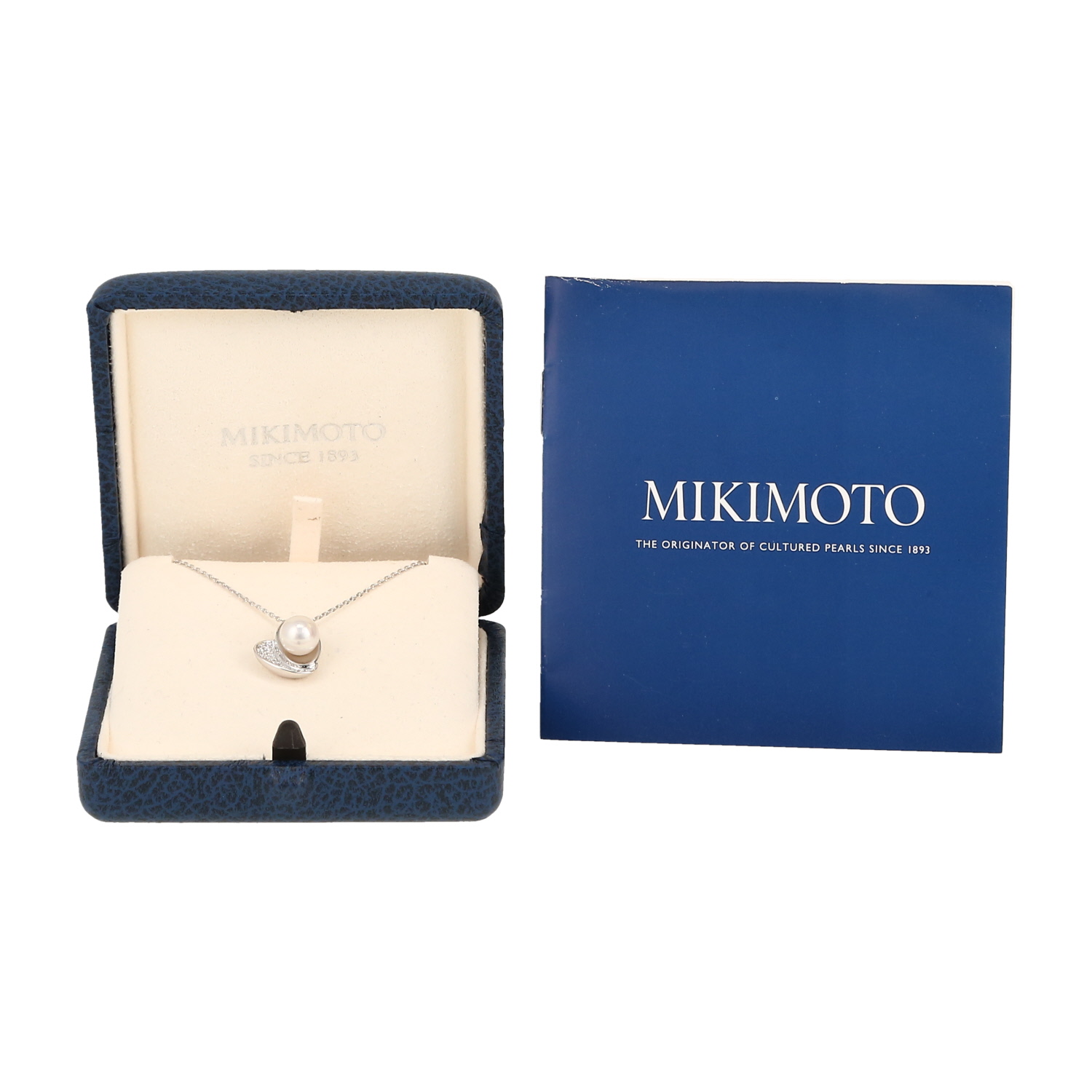 Pendentif Mikimoto  en or blanc, diamants et perle de culture - Detail D2