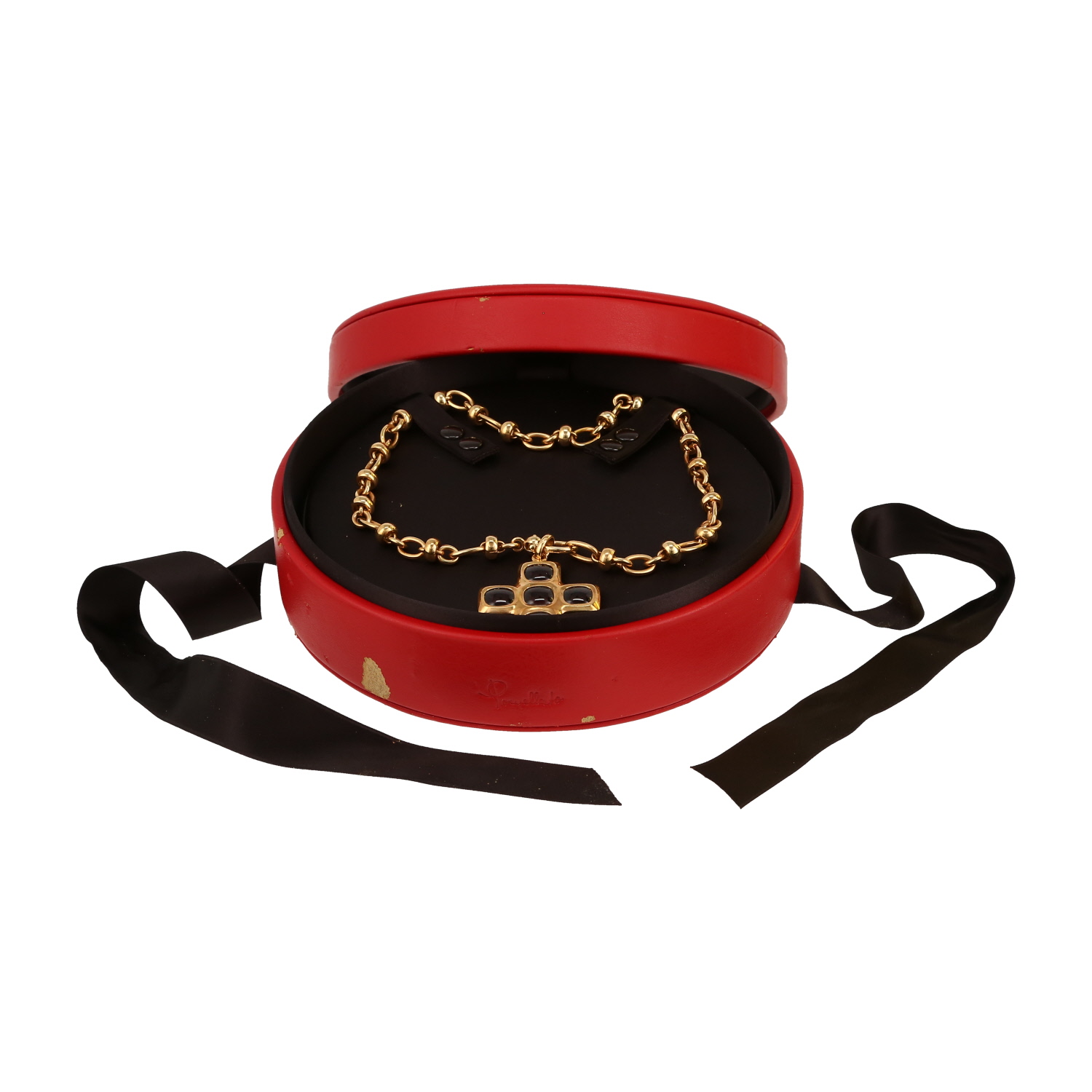 Pomellato  necklace in yellow gold and garnets - Detail D2