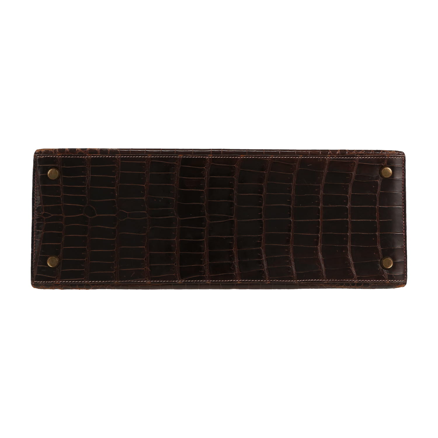 Hermès  Kelly 32 cm handbag  in brown porosus crocodile - Detail D1