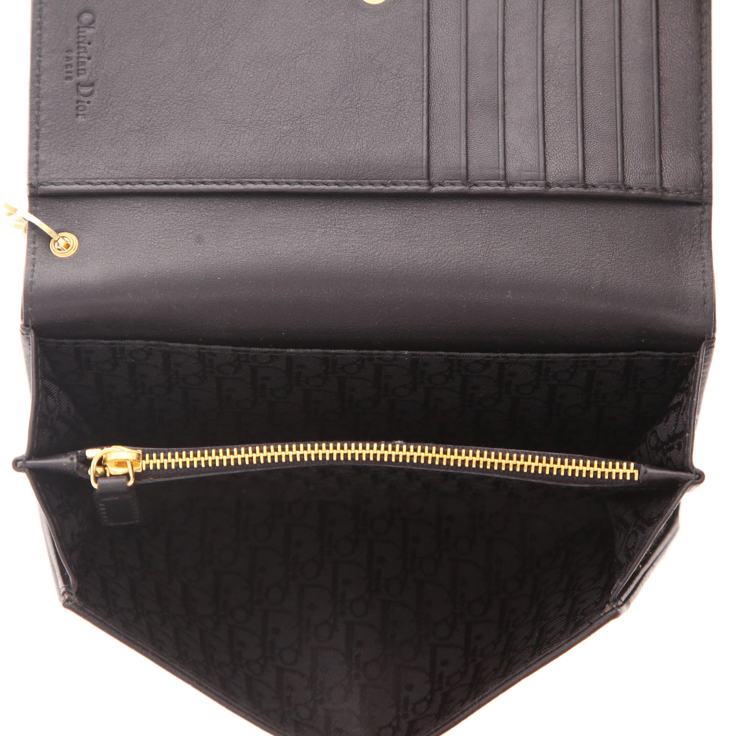 Portefeuille Dior   en cuir cannage noir - Detail D3