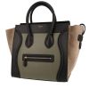 Borsa Celine  Luggage Mini in pelle nera e verde kaki e camoscio beige - 00pp thumbnail