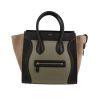 Bolso de mano Celine  Luggage Mini en cuero negro y caqui y ante beige - 360 thumbnail