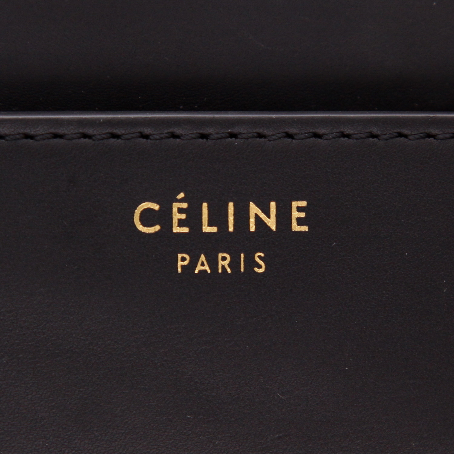 Sac à main Celine  Luggage Mini en cuir noir et vert-kaki et daim beige - Detail D2