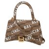 Balenciaga  Hourglass handbag  in beige monogram canvas  and leather - 00pp thumbnail