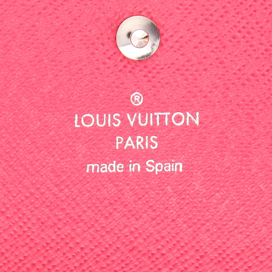 Portefeuille Louis Vuitton   en cuir épi rose et jaune - Detail D2