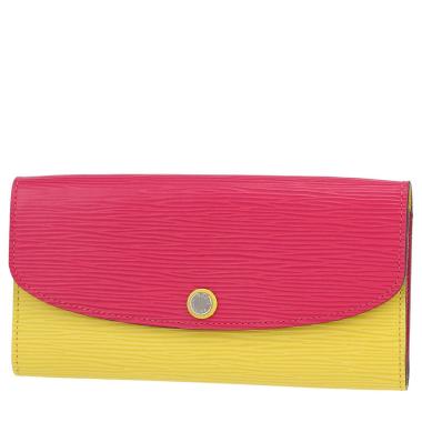 Portafogli Louis Vuitton   in pelle Epi rosa e gialla
