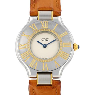 Orologio Cartier Must 21 in acciaio e oro placcato Circa 1990