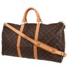Borsa da viaggio Louis Vuitton  Keepall 50 in tela monogram marrone e pelle naturale - 00pp thumbnail