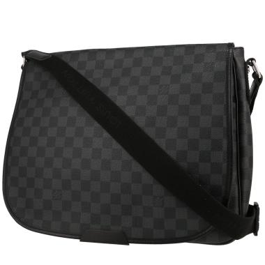 Sac bandoulière Louis Vuitton  Messenger en toile damier graphite grise et noire