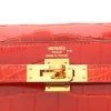 Hermès  Kelly 25 cm handbag  in orange Sanguine niloticus crocodile - Detail D2 thumbnail