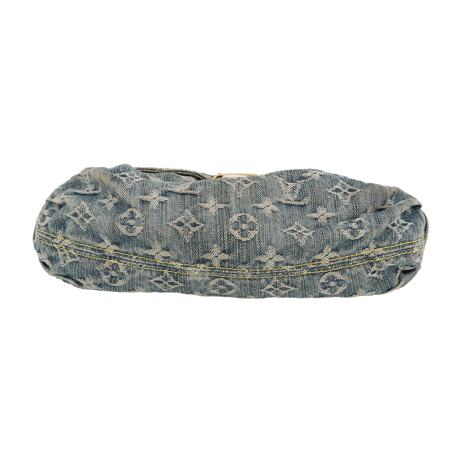 Borsa Louis Vuitton  Pleaty modello piccolo  in tela denim monogram blu e pelle naturale - Detail D1