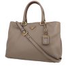 Bolso de mano Prada  Twin Zip en cuero granulado gris - 00pp thumbnail