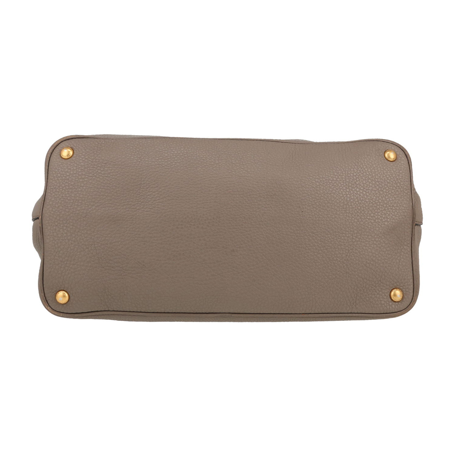 Sac à main Prada  Twin Zip en cuir grainé gris - Detail D1