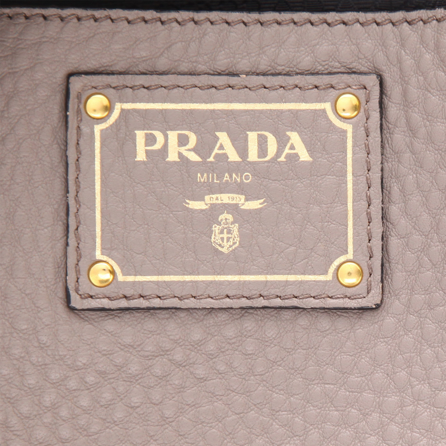 Prada  Twin Zip handbag  in grey grained leather - Detail D2