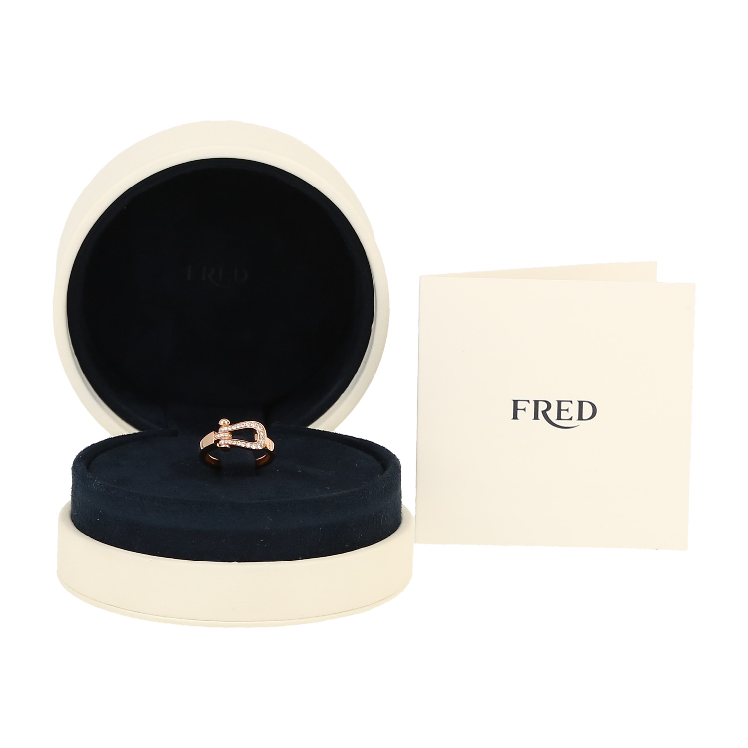 Fred Force 10 medium model ring in pink gold and diamonds - Detail D2