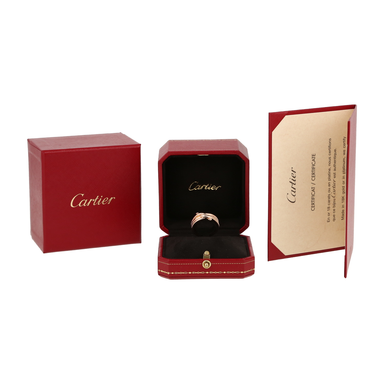 Cartier Entrelacés large model ring in pink gold - Detail D2