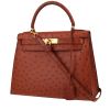 Borsa Hermès  Kelly 28 cm in struzzo marrone - 00pp thumbnail