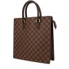 Louis Vuitton  Sac Plat shopping bag  in ebene damier canvas  and brown leather - 00pp thumbnail