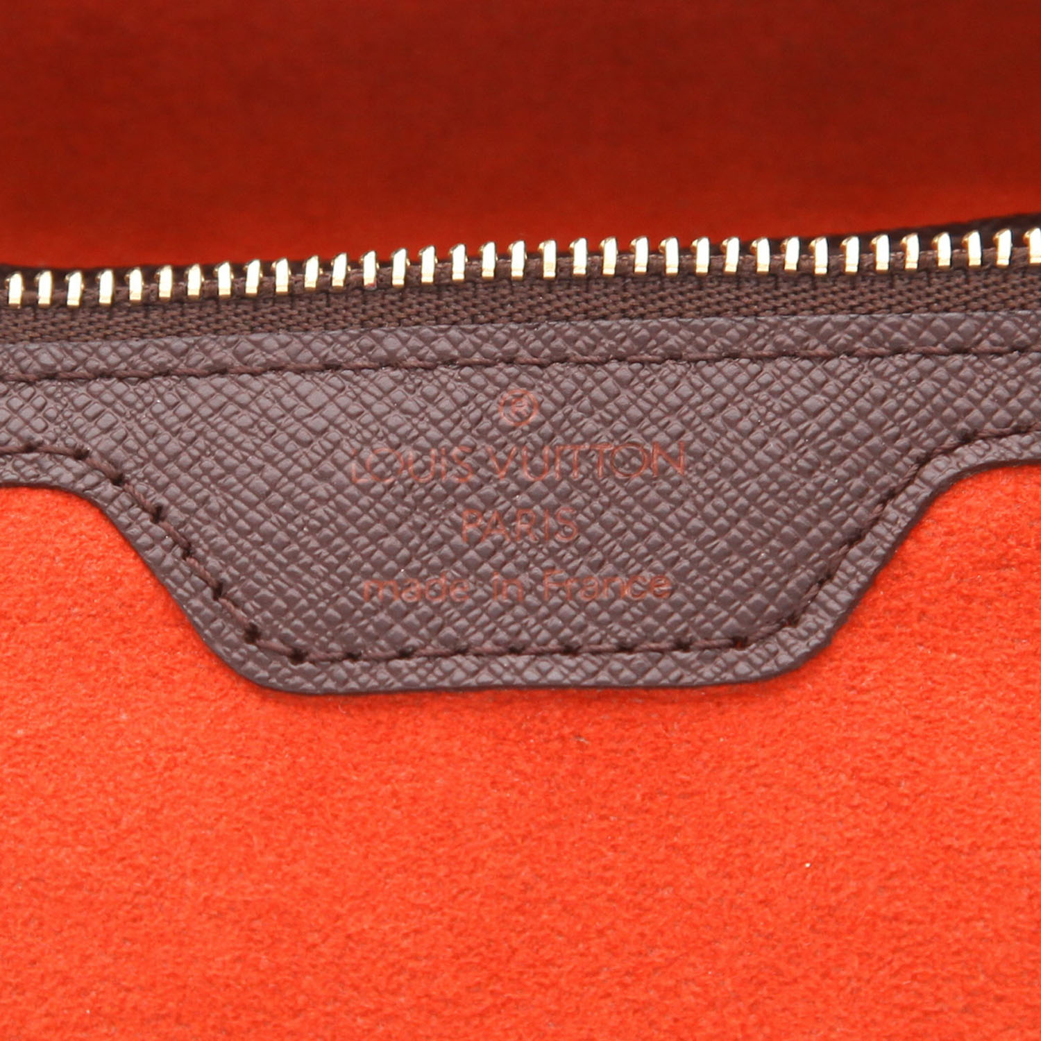 Louis Vuitton  Sac Plat shopping bag  in ebene damier canvas  and brown leather - Detail D2