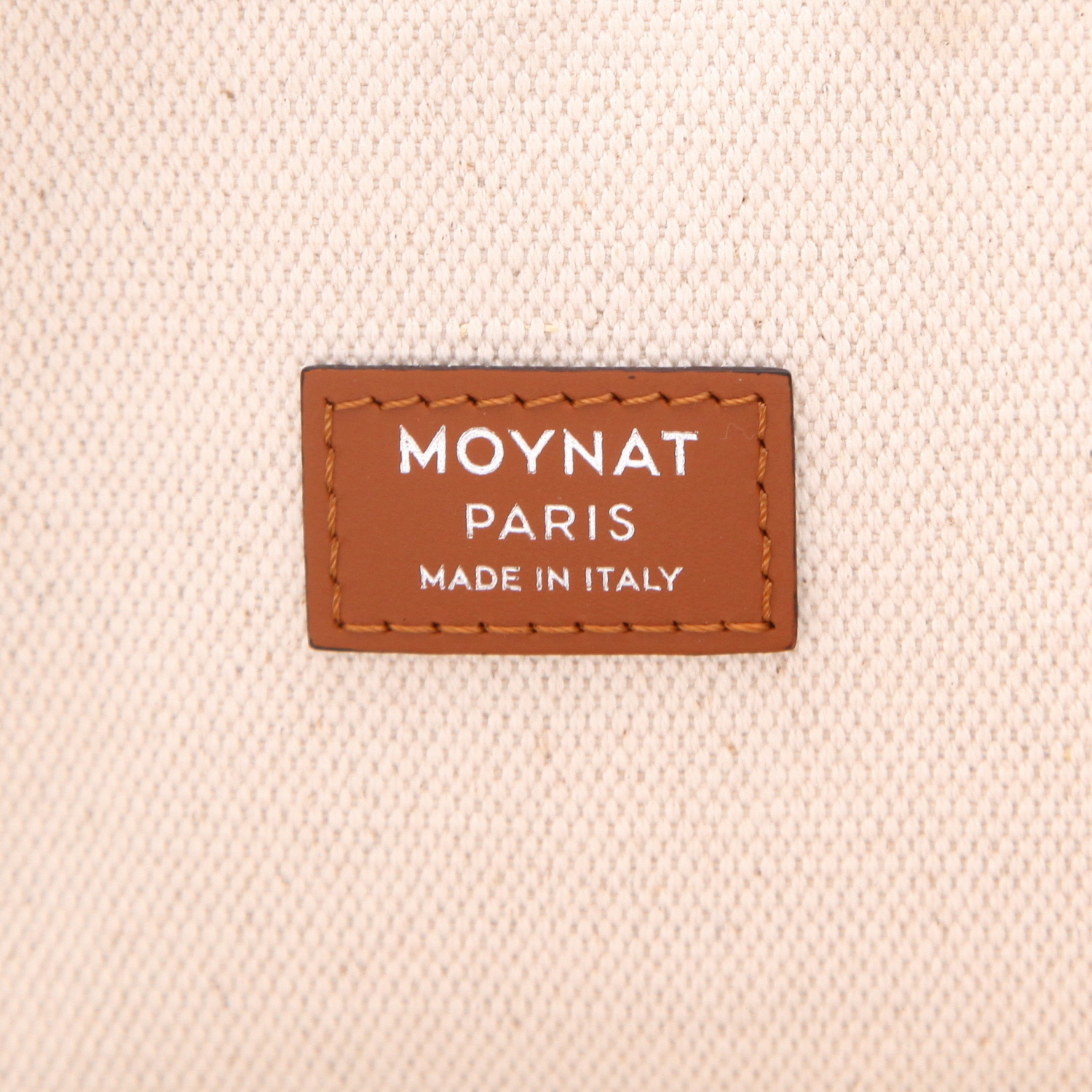 Moynat   shopping bag  in beige monogram canvas  and brown leather - Detail D2