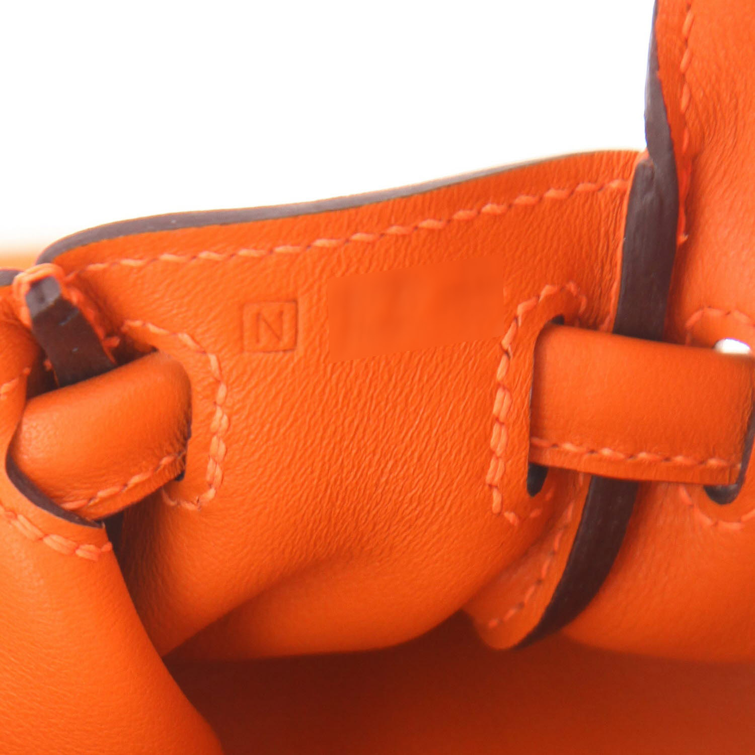 Borsa Hermès  Quelle Idole in pelle Swift arancione e marrone - Detail D4