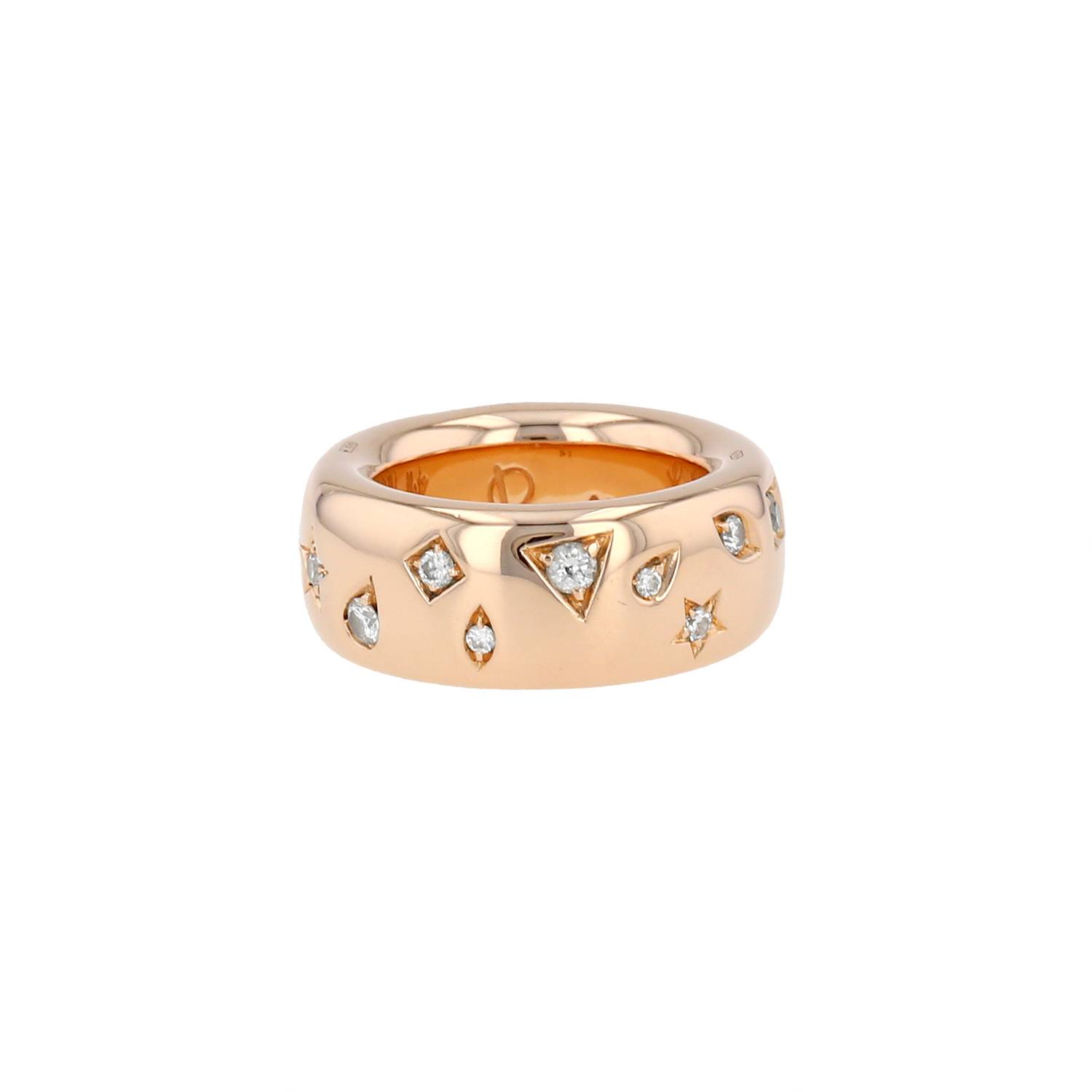 Bague Pomellato Iconica moyen modèle en or rose et diamants